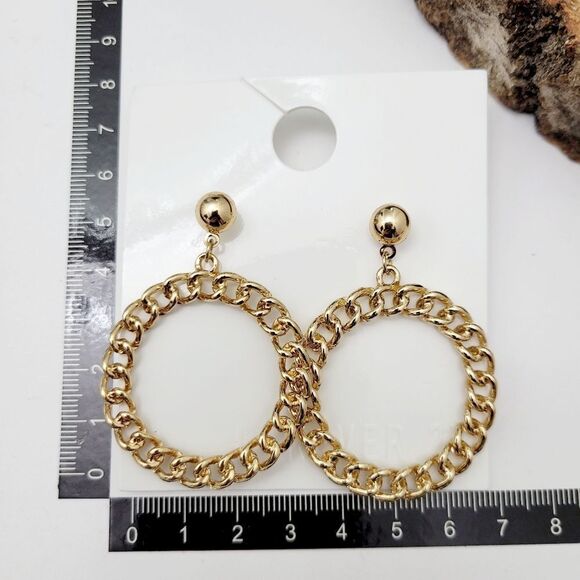 Brand New Forever 21 Gold Tone Hoops Earrings - Picture 6 of 7